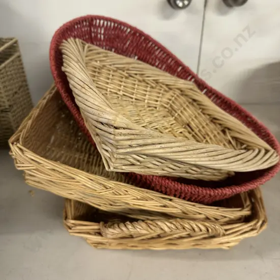 Assorted Cane Baskets x4