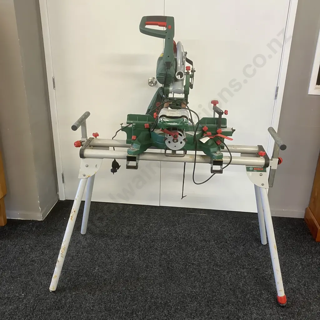 Bosch Sliding Compound Mitre Saw PCM1800 SD - 1800 Watt, 254mm With Bosch Mitre Saw Stand PTA 1 Image 1++