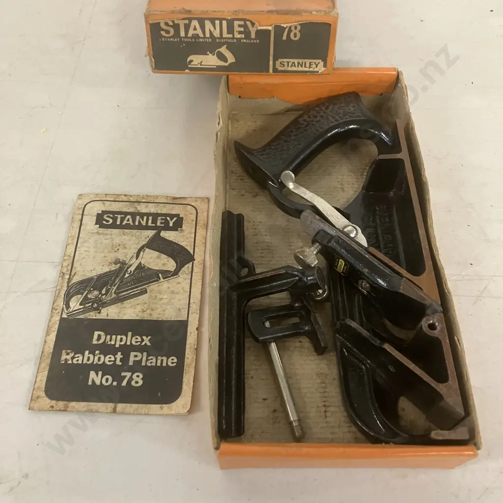 Vintage Stanley No. 78 Duplex Rabbet Plane With Original Box & Instructions - Made In Sheffield England Image 1++