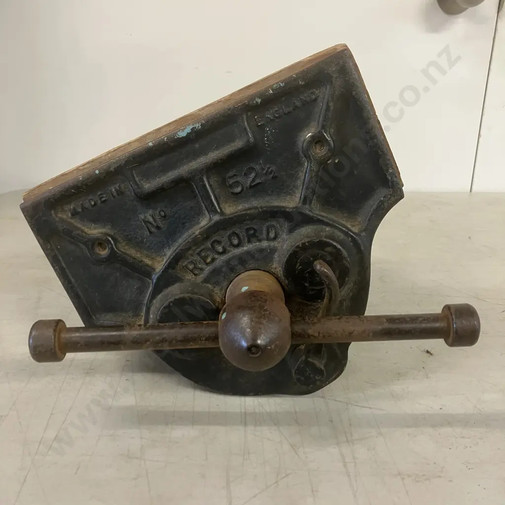 Vintage Record England No: 52 ½ Quick Release Woodworkers Vice Image 1++