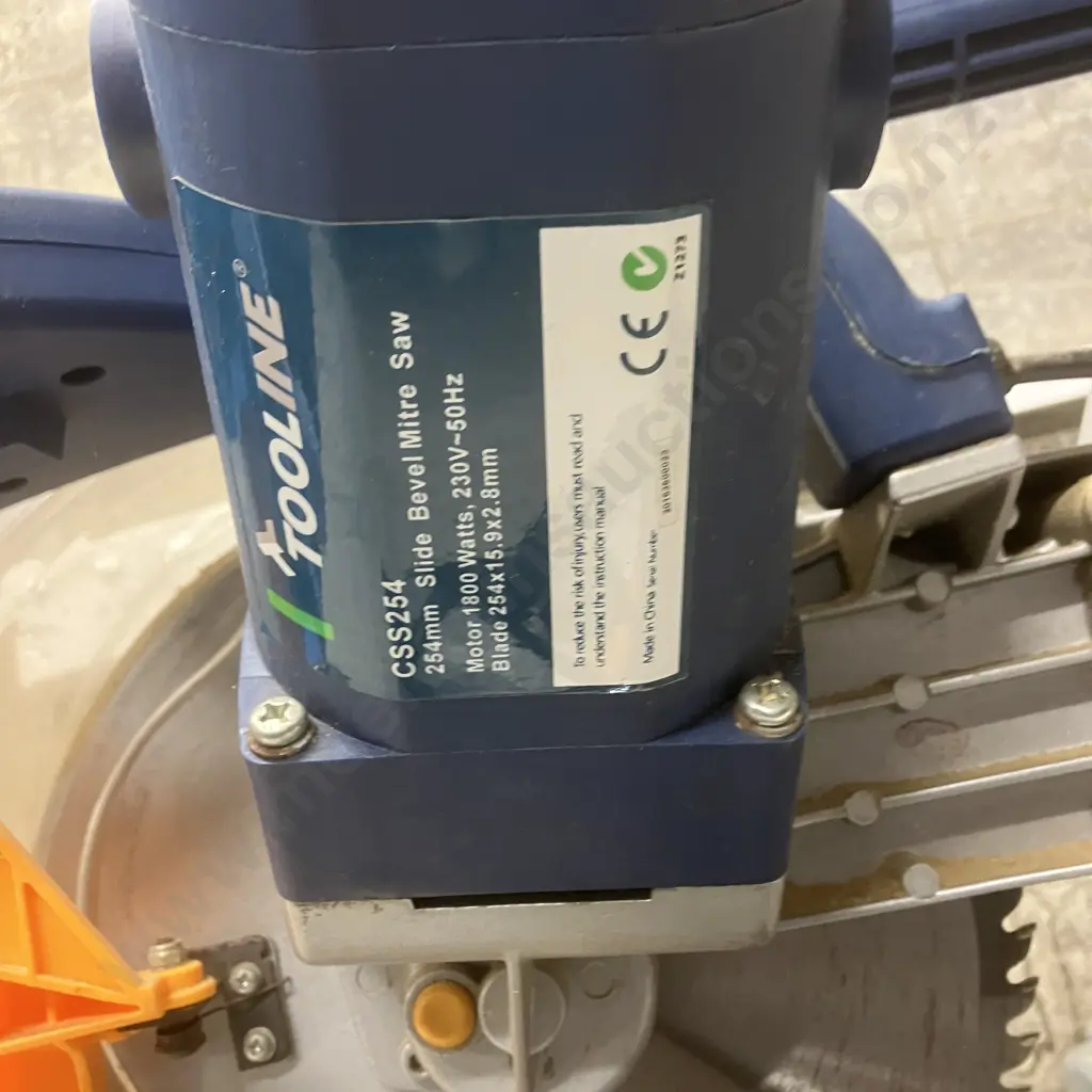 Tooline 254mm Sliding Mitre Saw CSS254 - Dual Bevel Slide Compound Mitre Saw, 1800 Watts Image 1++