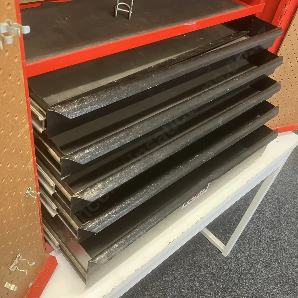 SAFA New Zealand Made 2 Door Metal Tool Cabinet With Key, 5 Drawers. H61.5 W69 D25cm Image 1++