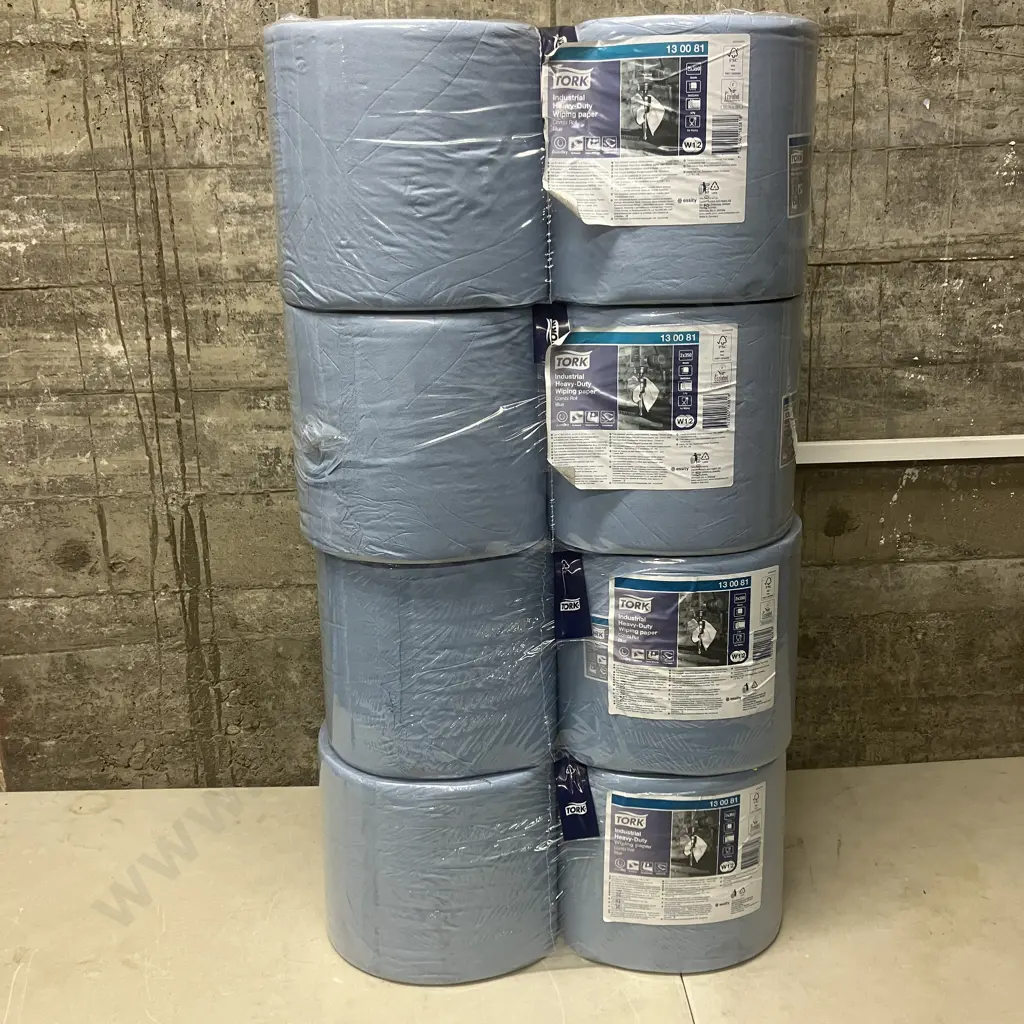 Tork Industrial Heavy-Duty Wiping Paper - Combi Roll, Blue, 8 x Rolls Of 350 Sheets Image 1++