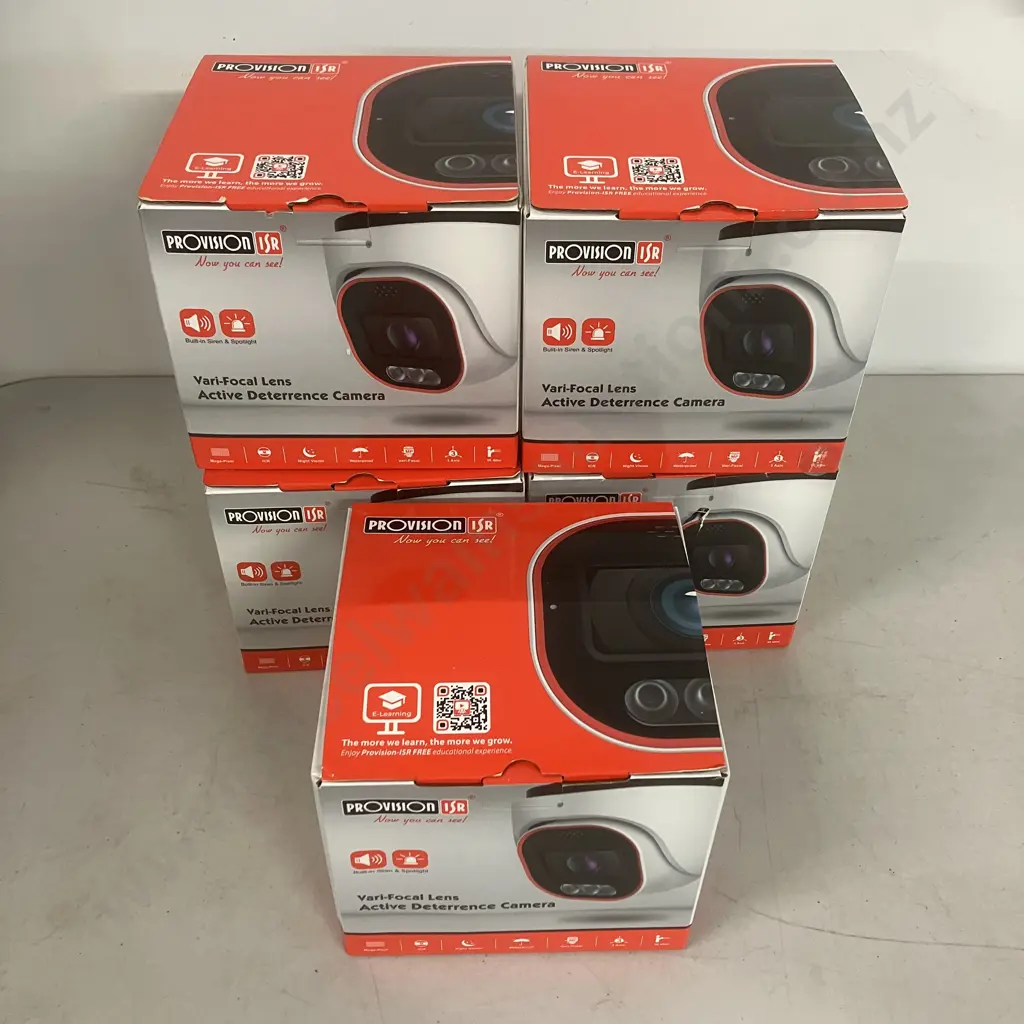 Five x Provision ISR DI-340AD-MVF 4MP Active Deterrence MVF Lens Dome/Turret Cameras  (Boxes Marked Leaking Lenz) Image 1++