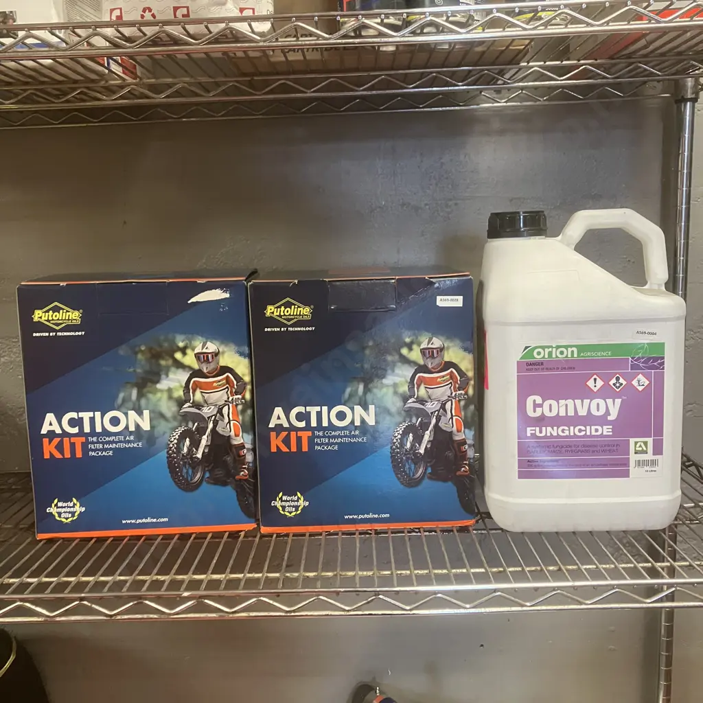 Pair of Putoline Action Kit Air Filter Maintenance Packages (70010) & Orion Convoy Fungicide 10 litres Image 1++