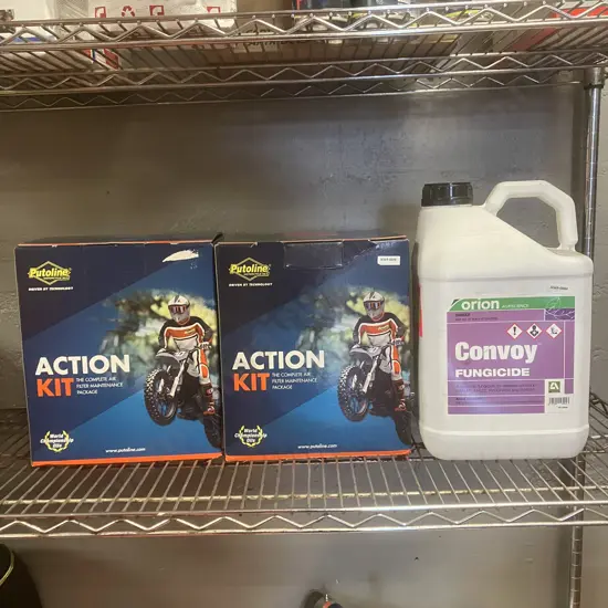Pair of Putoline Action Kit Air Filter Maintenance Packages (70010) & Orion Convoy Fungicide 10 litres