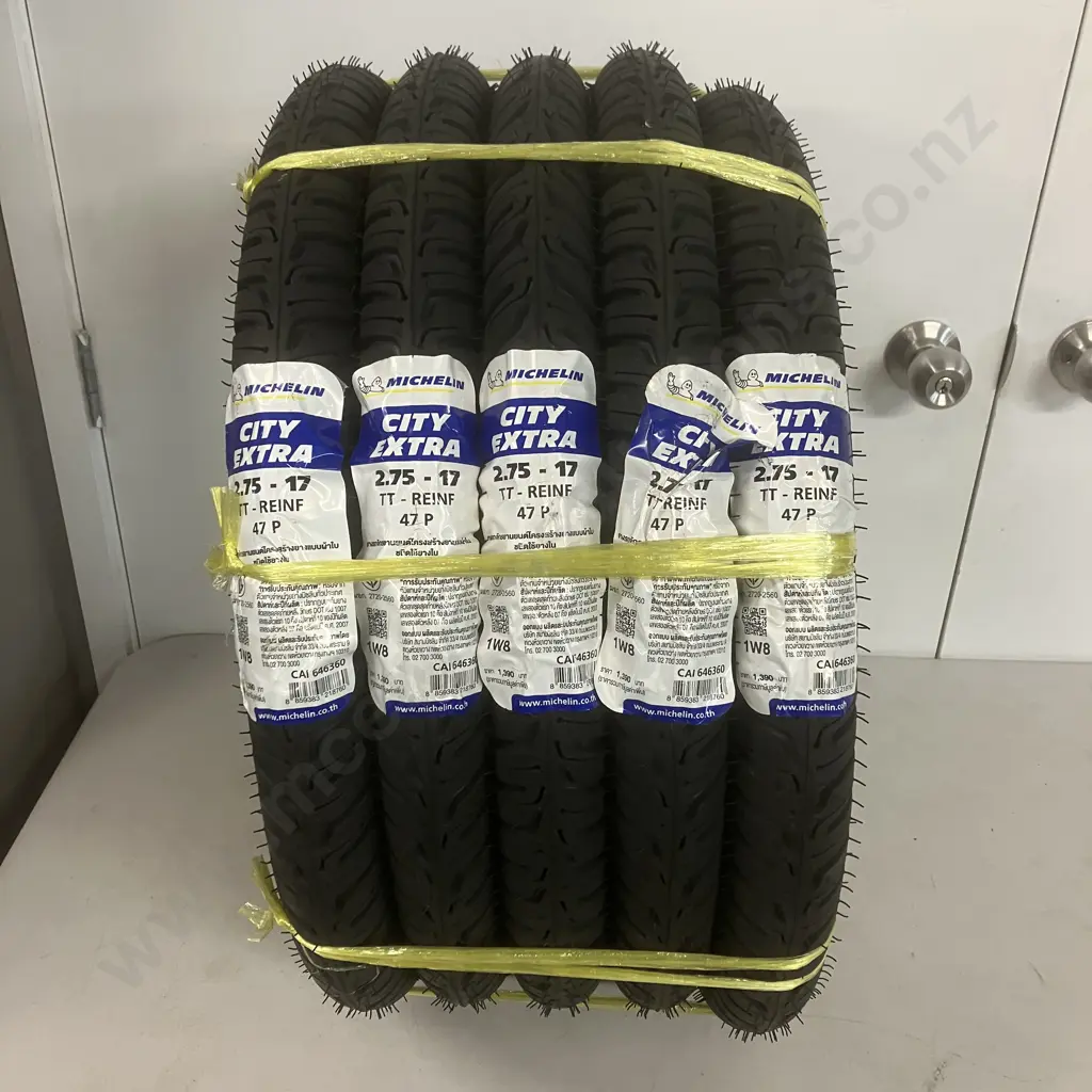 Five x Michelin City Extra 2.75-17 TT-REINF 47P Motor Scooter / Motorbike Tyres Image 1++