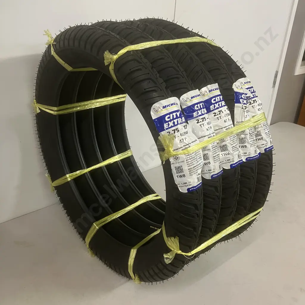 Five x Michelin City Extra 2.75-17 TT-REINF 47P Motor Scooter / Motorbike Tyres Image 1++