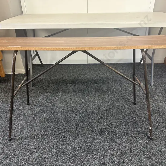 Narrow Fixed Trestle Table