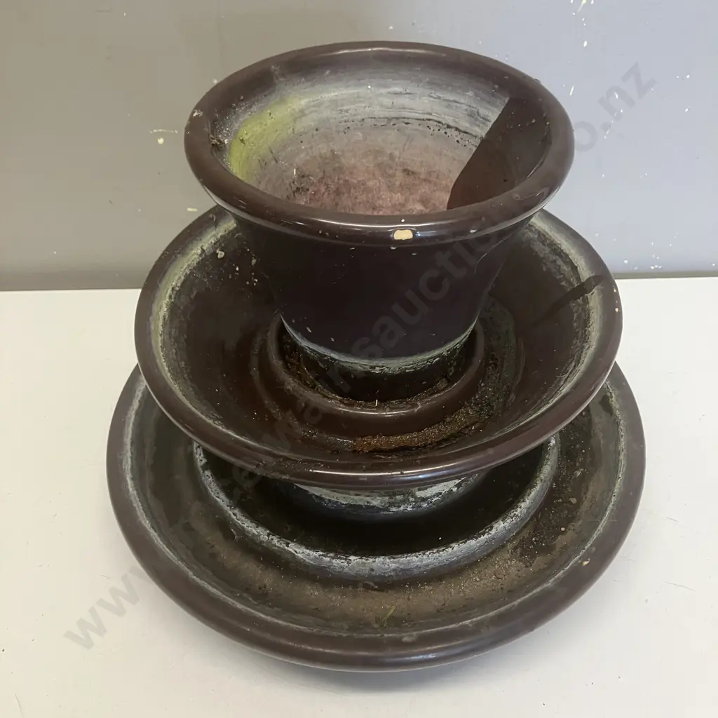 Vintage Large Brown 3-Tier Ceramic High Voltage Insulator. H30cm Image 1++