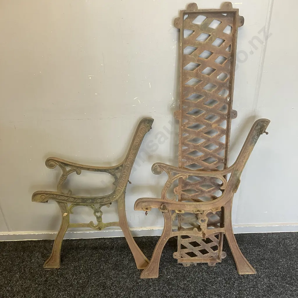 Victorian Cast Iron Park Bench Ends Image 1++