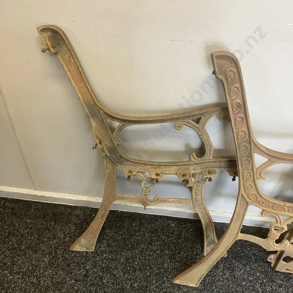 Victorian Cast Iron Park Bench Ends Image 1++