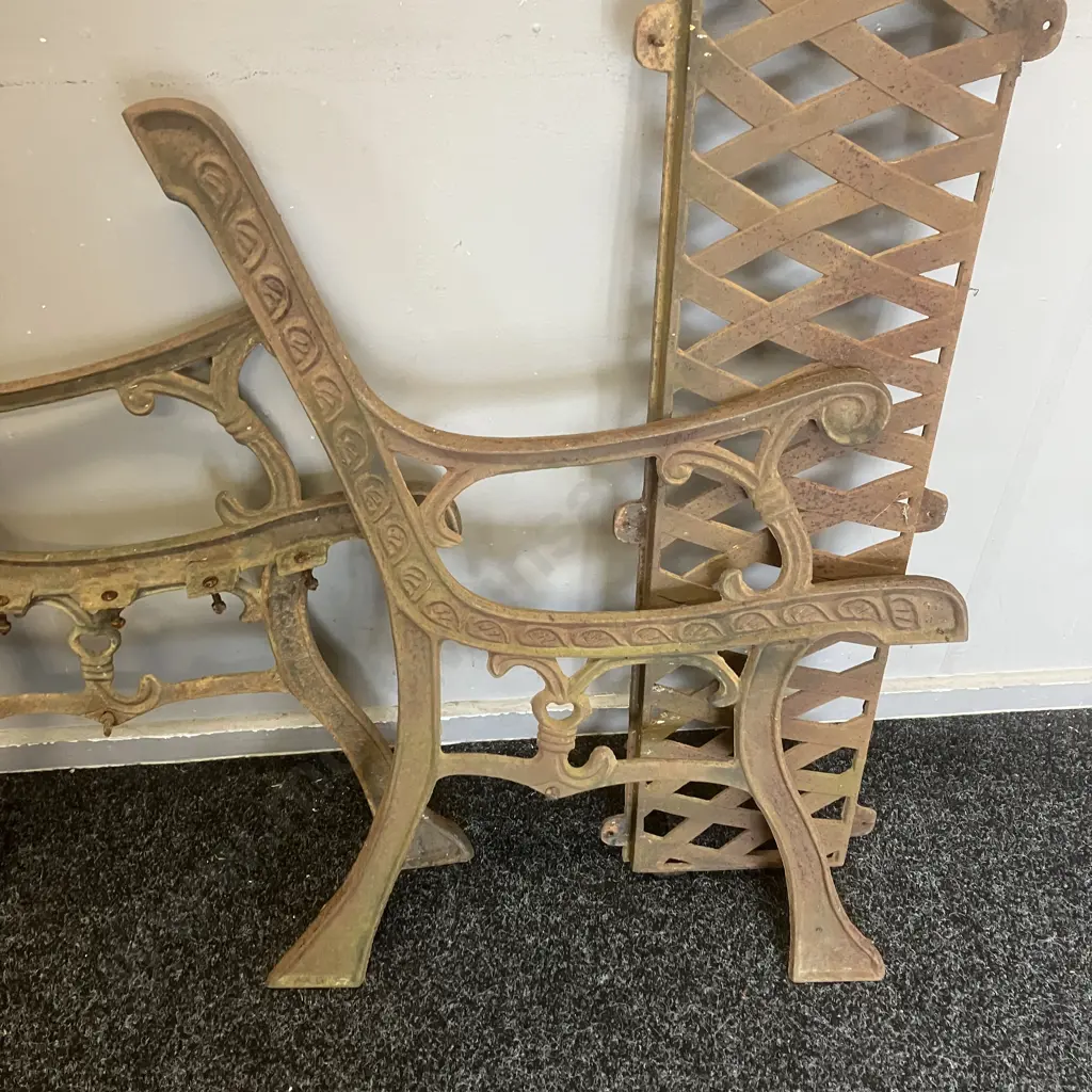 Victorian Cast Iron Park Bench Ends Image 1++