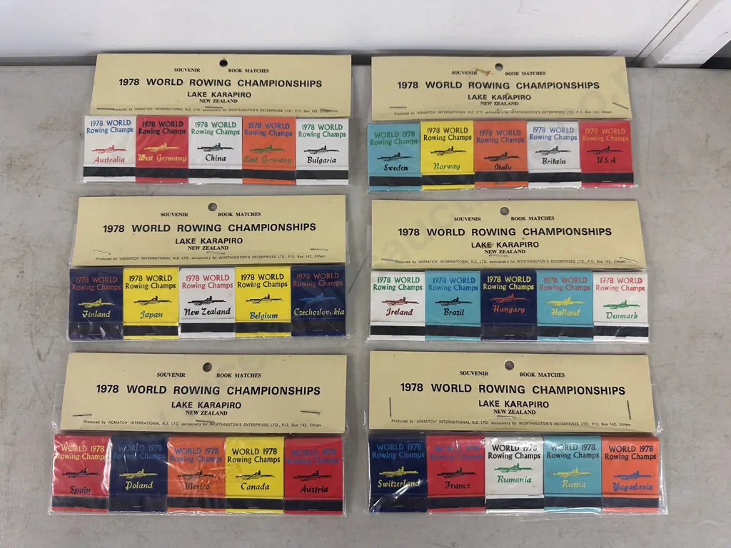 Souvenir Book Matches 1978 World Rowing Championships Lake Karapiro NZ Image 1++