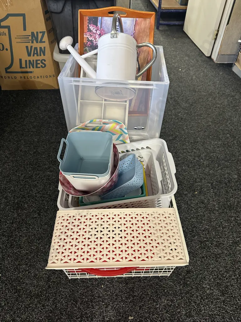 Selection Of Storage Bins, Watering Can Etc Image 1++