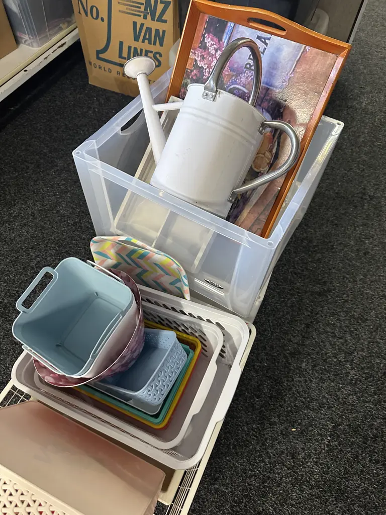 Selection Of Storage Bins, Watering Can Etc Image 1++