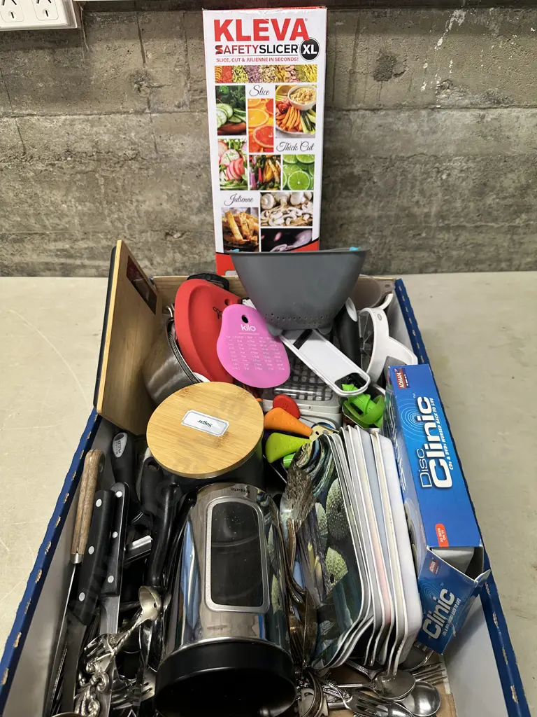 Kleva Cutlery Safety Slicer, Cannisters, Assorted Cutlery Etc Image 1++