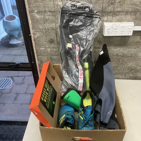 NB Football Boots, Size M Wetsuit, Flippers, Snorkel Etc