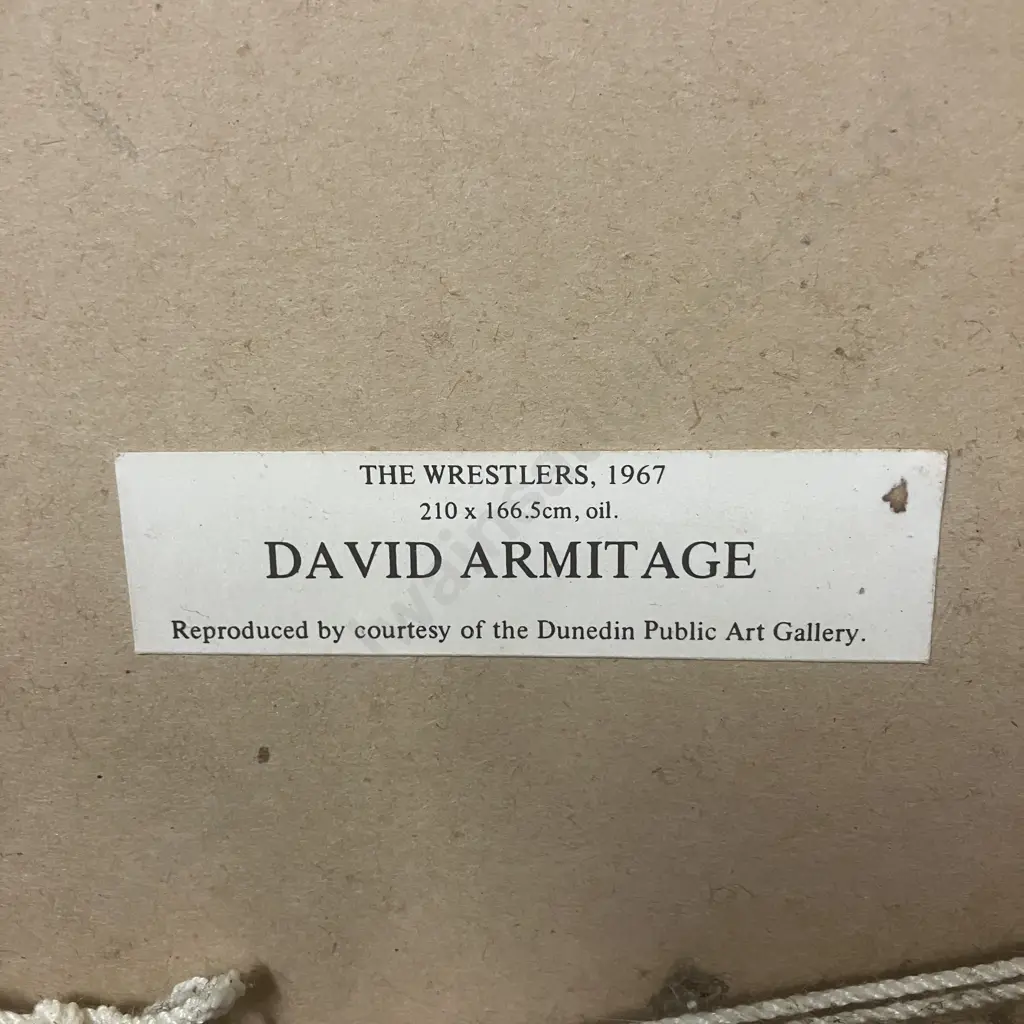 David Armitage 'The Wrestlers' 1967, Framed Art Print. 61 x 50cm Image 1++