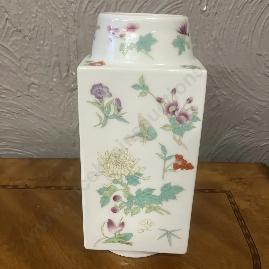 Chinese Famille Rose Porcelain 'Cong' Vase. H26cm Image 1++