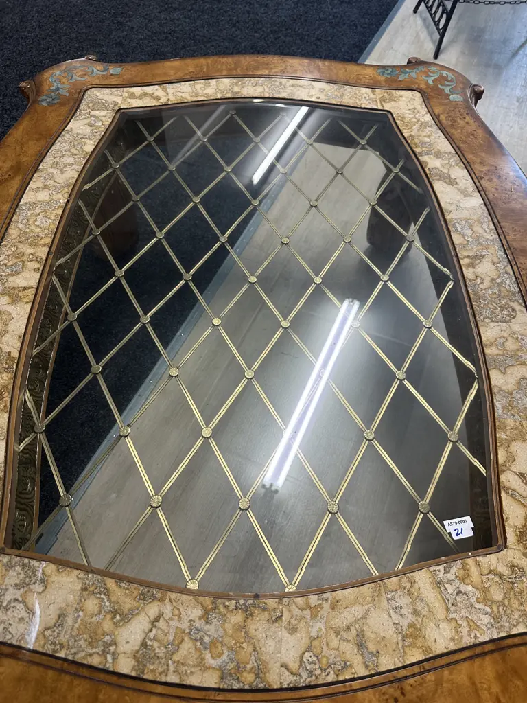 AICO by Michael Amini Venetian Honey Walnut Rectangular Cocktail Table Image 1++