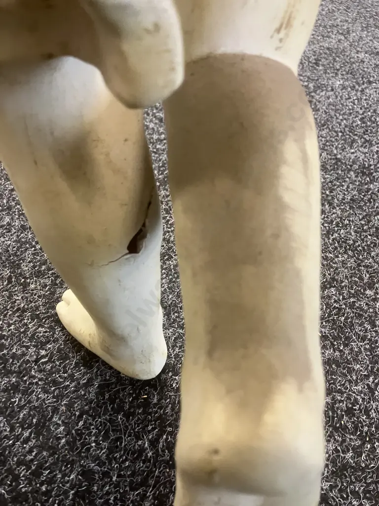 Cherub Trio Vintage Coffee Table With Round Glass Top. 76 x 137cm (As Found) Image 1++