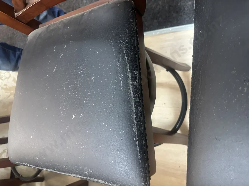 Wooden Counter Height Extension Table With 8 x Crossback Swivel Barstools H92 W152 D102 / 52cm Extension Image 1++