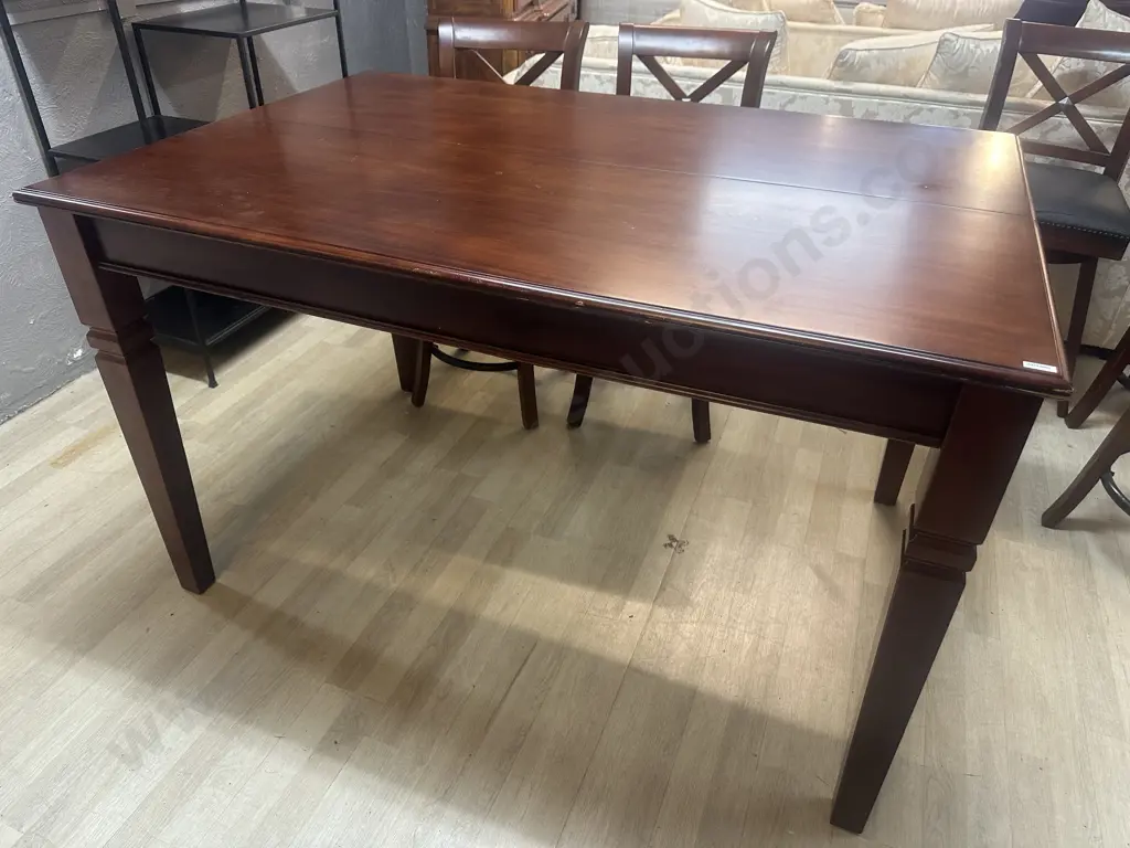 Wooden Counter Height Extension Table With 8 x Crossback Swivel Barstools H92 W152 D102 / 52cm Extension Image 1++