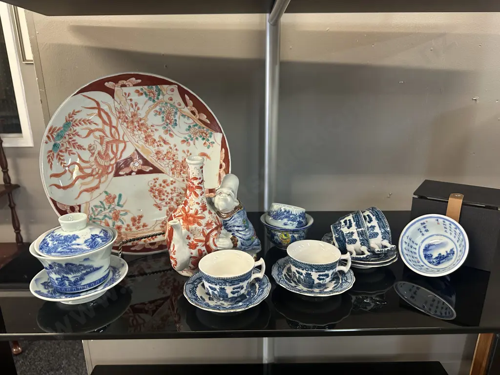 Selection Of Oriental Themed Items Including Japanese Teapot, Asian Plate Etc Image 1++