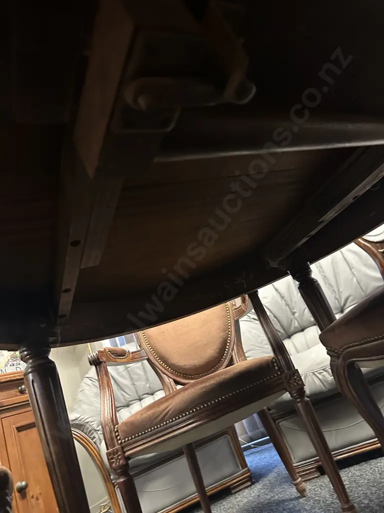 French Antique Louis XVI Dining Suite With Extension Table And 8 Chairs (Includes 2 Carvers) Image 1++