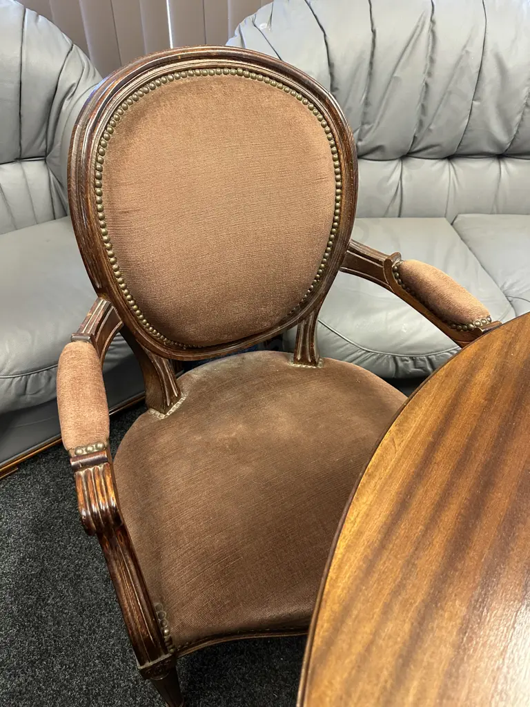 French Antique Louis XVI Dining Suite With Extension Table And 8 Chairs (Includes 2 Carvers) Image 1++