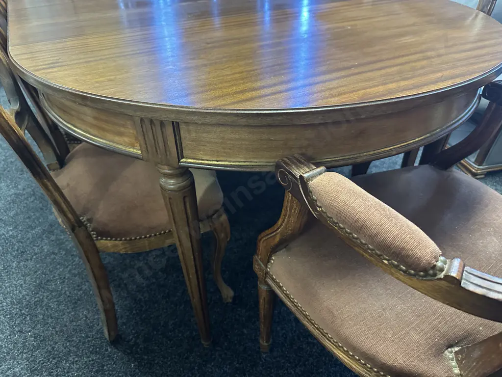 French Antique Louis XVI Dining Suite With Extension Table And 8 Chairs (Includes 2 Carvers) Image 1++