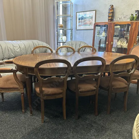 French Antique Louis XVI Dining Suite With Extension Table And 8 Chairs (Includes 2 Carvers)