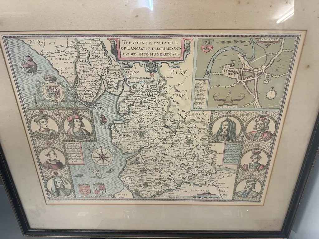 Vintage Framed Artwork Print 'The Countie Pallatine' Of Lancaster H59,W70cm. Image 1++