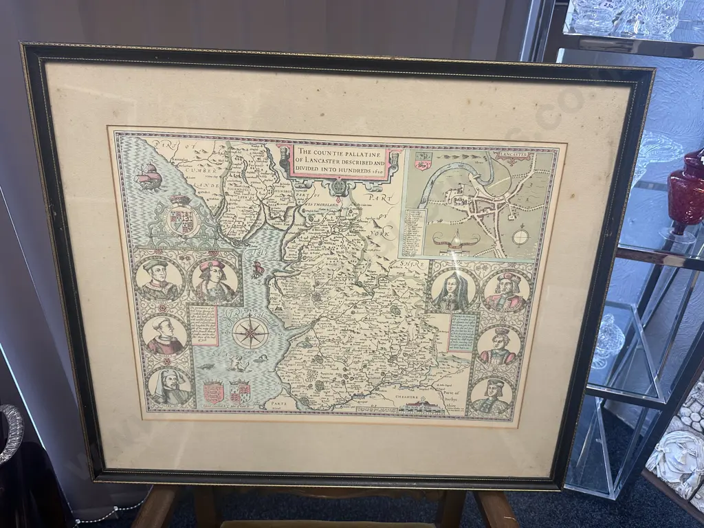 Vintage Framed Artwork Print 'The Countie Pallatine' Of Lancaster H59,W70cm. Image 1++