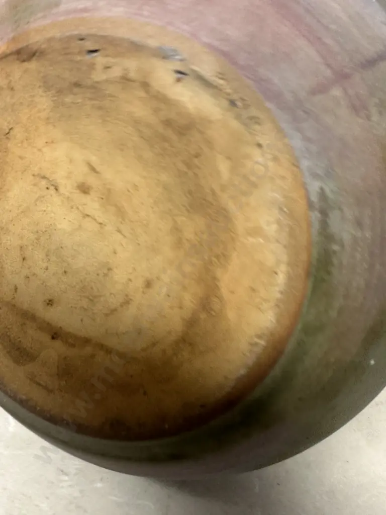 Unique Pottery Vase With Narrow Neck & Bulbous Shape Pink/Blue Tones H46cm.  Image 1++