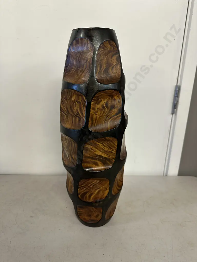 Decorative Hand Crafted Wooden Vase H44cm. Image 1++