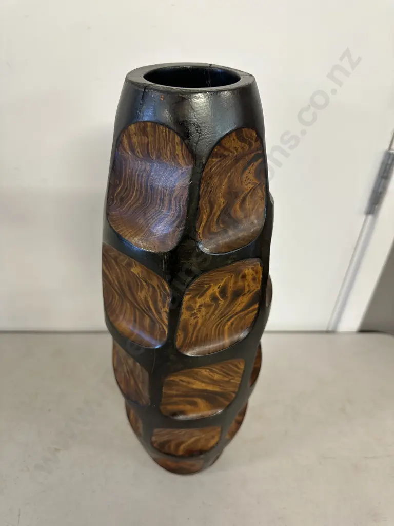 Decorative Hand Crafted Wooden Vase H44cm. Image 1++