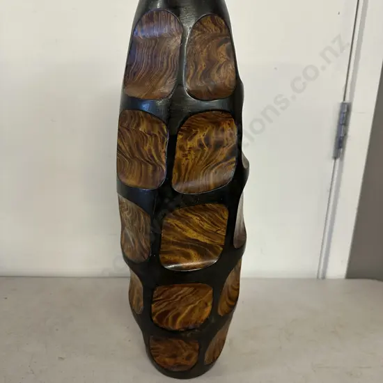 Decorative Hand Crafted Wooden Vase H44cm.