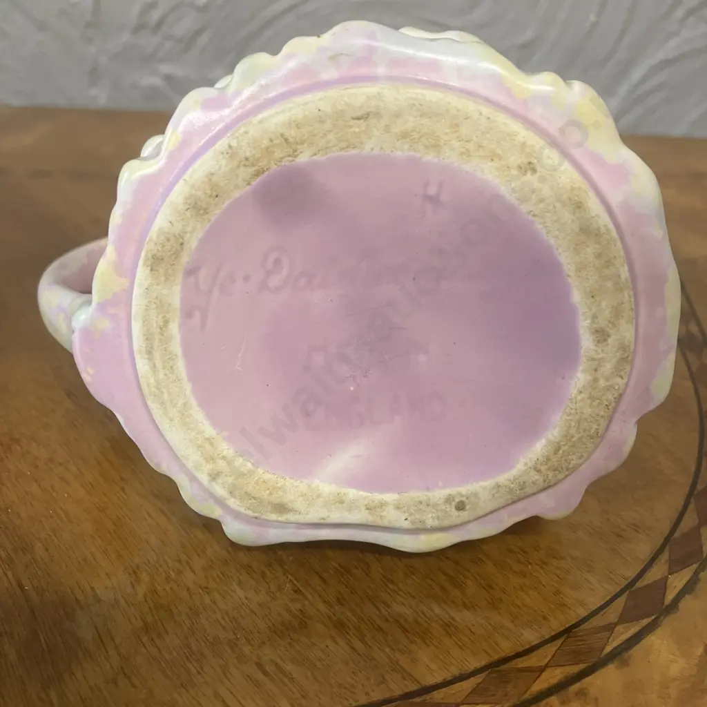 Sadlers Green & Pink Mottle Glazed 'Ye Daintee Lady' Teapot c1937 Image 1++