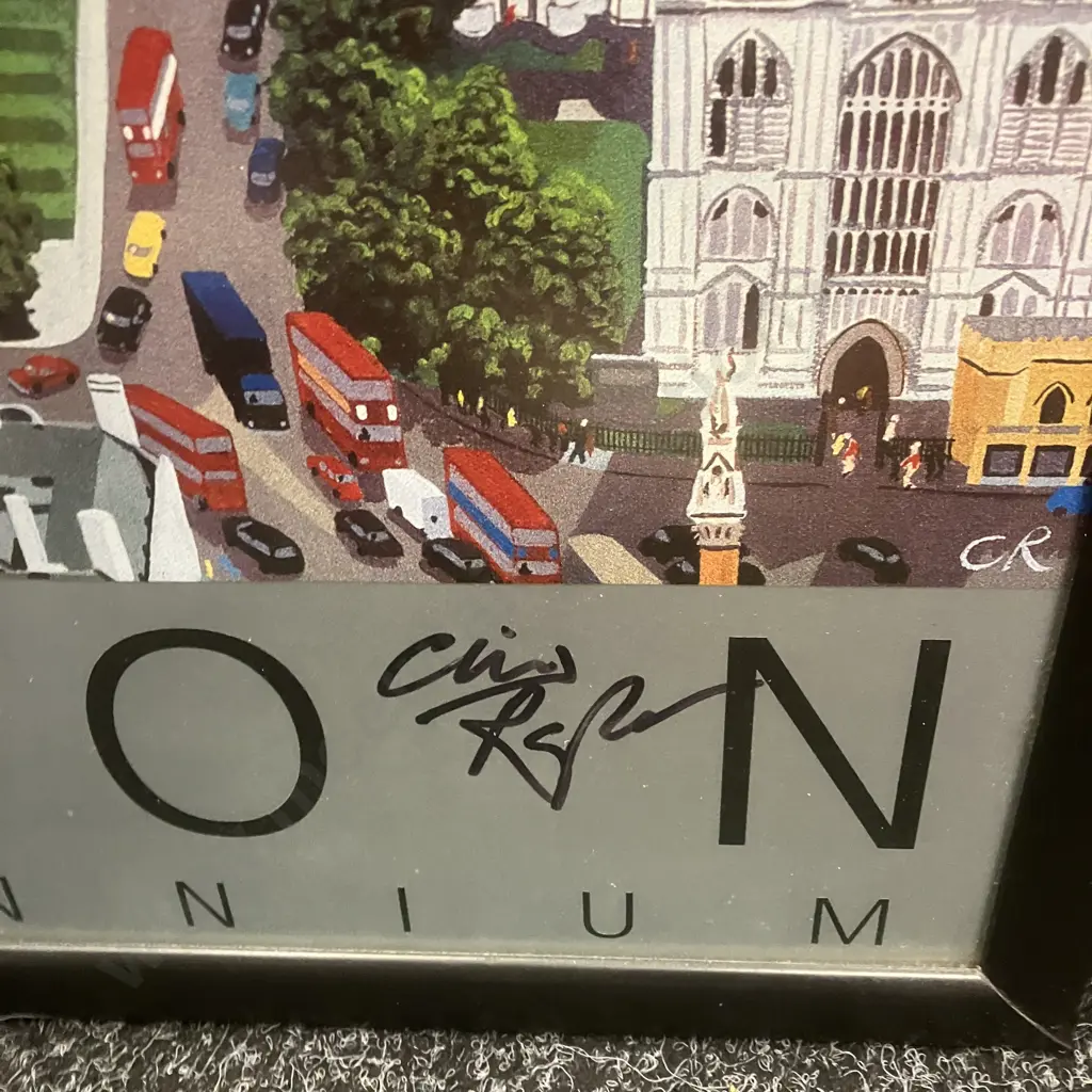 Christopher Rogers "London The Millennium" Signed & Famed Poster Art Print With Info Sheet. 94 x 64cm Image 1++