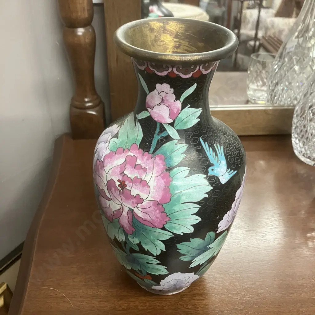 Large Cloisonne Vase. H26cm Image 1++