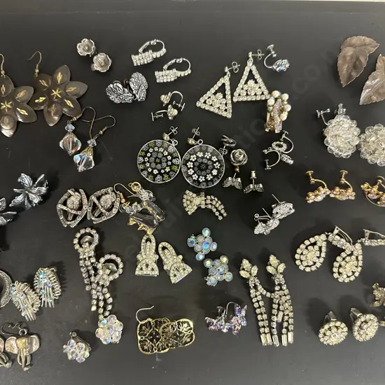 Large Selection Of Vintage Earrings 