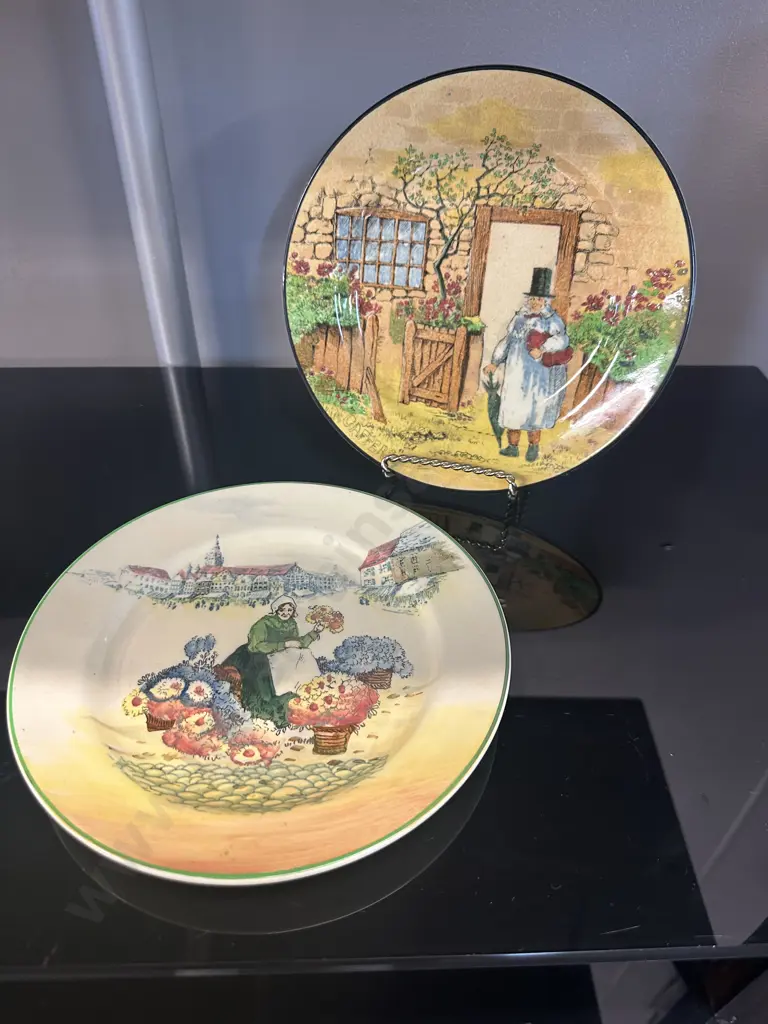 Antique Royal Doulton Collectors Plates Including 'Gaffers' #4210 & Dutch Flower Market Seller #4785 Image 1++