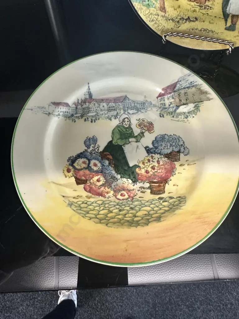 Antique Royal Doulton Collectors Plates Including 'Gaffers' #4210 & Dutch Flower Market Seller #4785 Image 1++