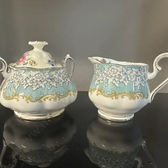 Vintage Royal Albert Enchantment Lidded Sugar Bowl & Creamer