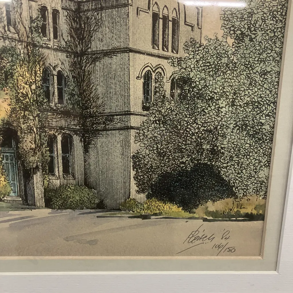 Peter G Leitch Framed Print 106/150 1984 – Original School Building St Patricks College. Wellington NZ Image 1++
