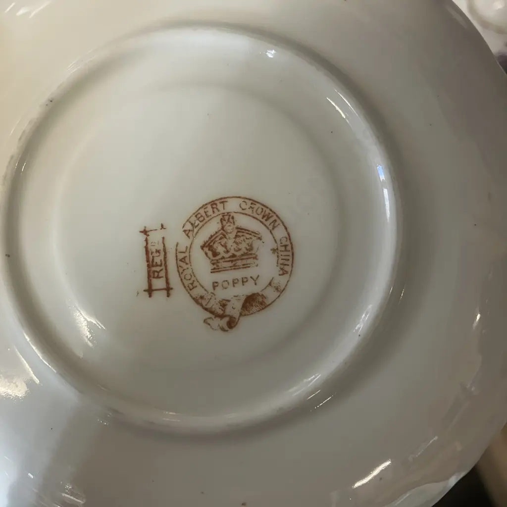 Selection of Vintage China Items Including Royal Albert Poppy Trio With 1905-1907 Backstamp Image 1++