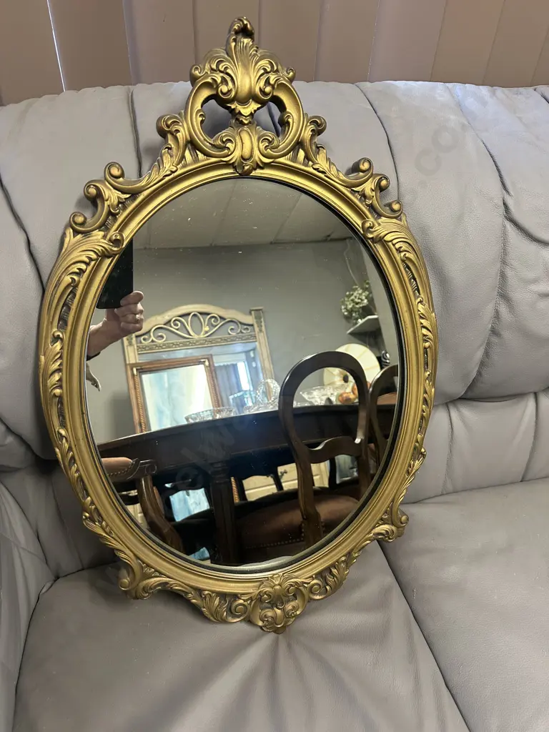 Gilt Framed Ornate Mirror H71,W46cm. Image 1++