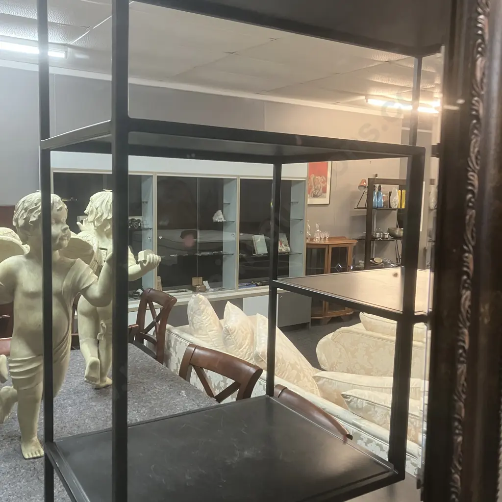 Bevelled Edged Wall Mirror With Black & Rose Gold Coloured Framed. 75 x 92cm Image 1++